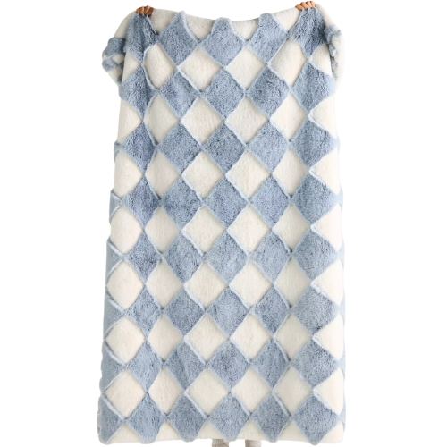Anthropologie (US) Chella Checkered Faux-Fur Throw Blanket