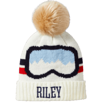 Mark and Graham Kids Ski Goggle Pom Pom Hat beanie