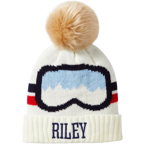 Mark and Graham Kids Ski Goggle Pom Pom Hat beanie