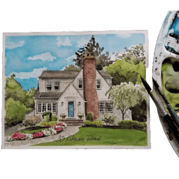 Etsy (US) Custom Watercolor House Portrait: Personalized Home Painting - Etsy