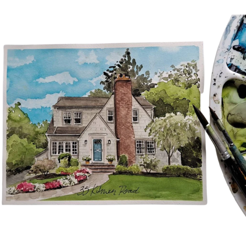 Etsy (US) Custom Watercolor House Portrait: Personalized Home Painting - Etsy