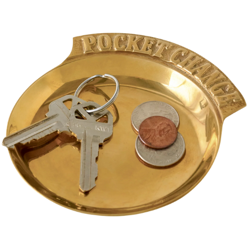 Magnolia Vintage Inspired Brass Pocket Change Tray