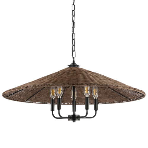 Birch Lane Venie 5 Light Rattan Dimmable Pendant