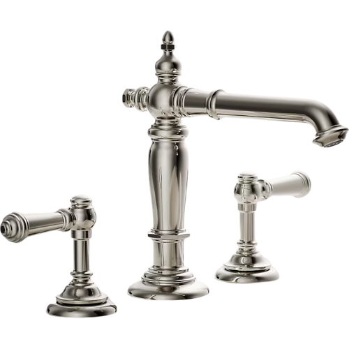 Kohler Artifacts Faucet Widespread 2-handle WaterSense Low-arc Commercial/Residential Handle Bathroom Sink Faucet with Drain