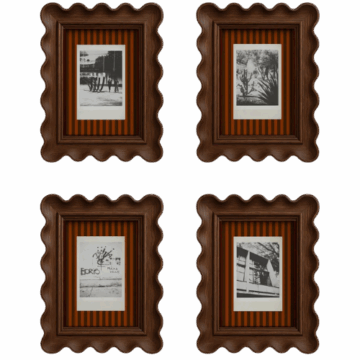 Etsy Scalloped Framed Polaroids Stripe Mat Gallery Wall