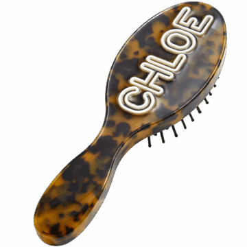 BaubleBar Mini Fine Line Custom Hair Brush - Tortoise/White