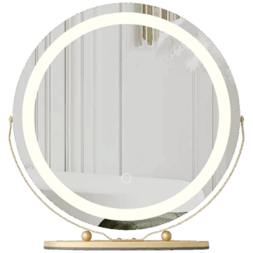 Wayfair North America 19 Inch Vanity Mirror With Lights, Round Large LED Vanity Mirror With Smart Touch 3 Colors Dimmab...