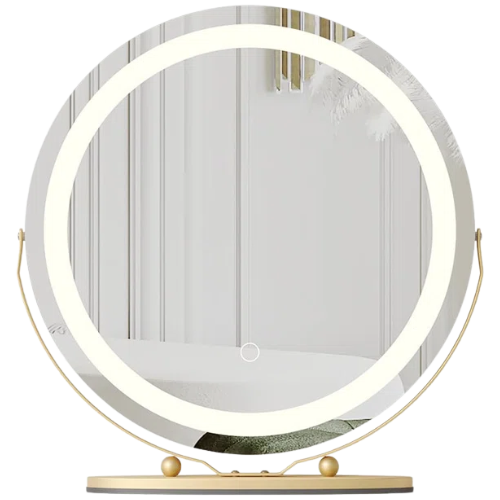 Wayfair North America 19 Inch Vanity Mirror With Lights, Round Large LED Vanity Mirror With Smart Touch 3 Colors Dimmab...