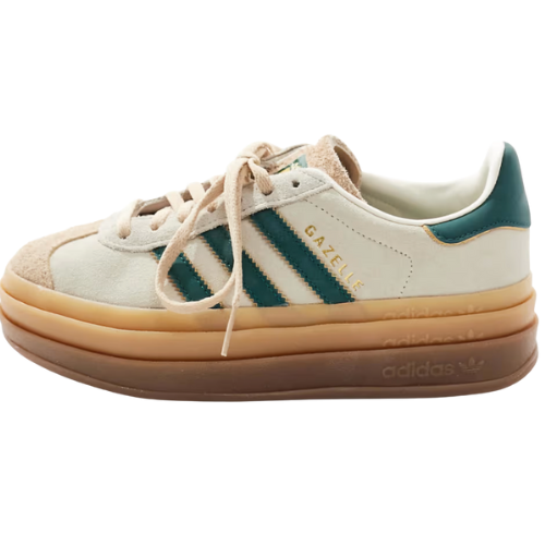 ASOS (Global) adidas Originals Gazelle Bold sneakers in beige and green