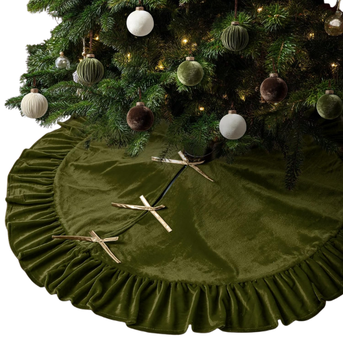 Velvet Tree Skirt with Gold Bows Amazon
