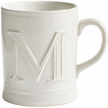 Pottery Barn (US) Embossed Alphabet Mug