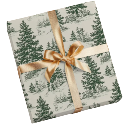 Vintage Christmas Toile Gift Wrap Holiday Gift Wrapping Paper