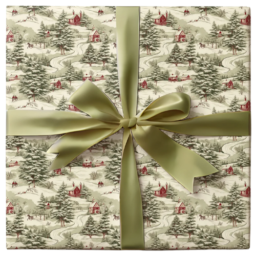 Vintage Christmas Toile Gift Wrapping Paper Etsy