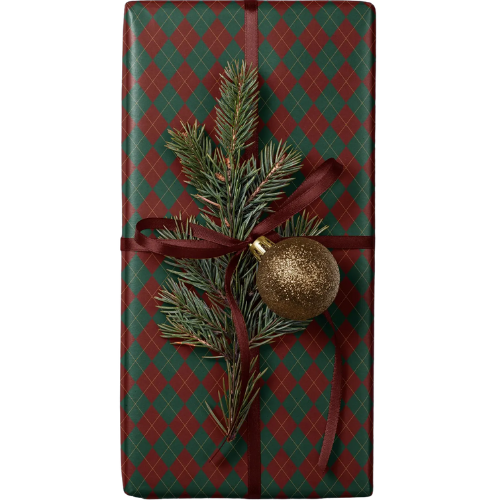 Etsy House of Parlington Christmas Argyle Wrapping Paper