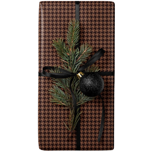 Etsy House of Parlington Brown Houndstooth Gift Wrap Wrapping Paper