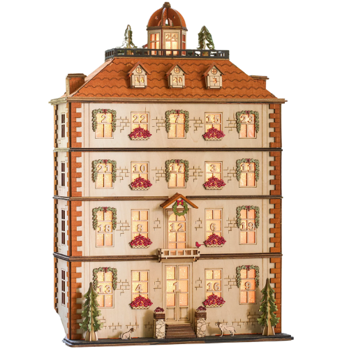 Lit Wooden Advent Calendar