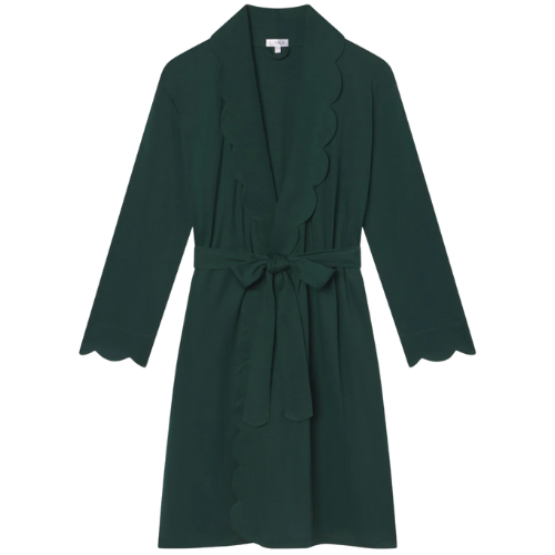 Lake Pajamas Pima Scallop Robe in Conifer