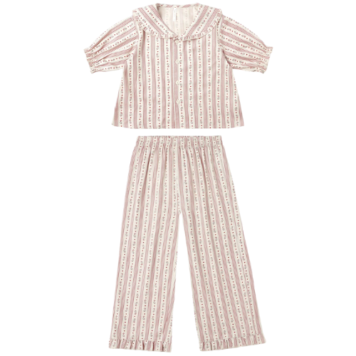 Rylee + Cru candy cane stripe Ruffle Pajamas || Holiday Flannel
