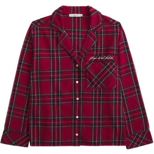 Abercrombie & Fitch Flannel Sleep Shirt plaid tartan