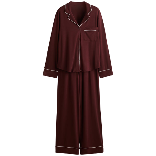 H&M (US + CA) Viscose-Blend Pajamas burgundy