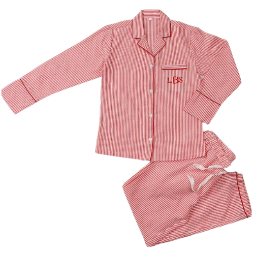 Etsy (US) 100% COTTON Family Pajamas seersucker stripe monogram