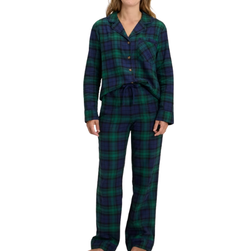 Target Women's Plaid Flannel Long Sleeve Shirt and Pants pajamas pjs