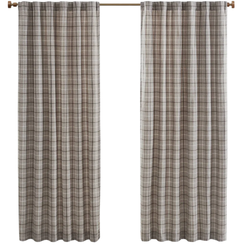 Anaheim Woven Plaid Room Darkening Curtains