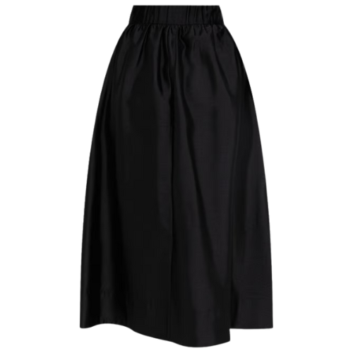 Black Dupioni Kendall Skirt