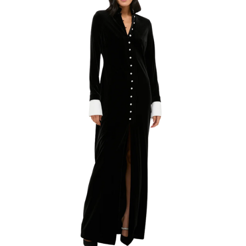 Black Velvet Loretta Dress