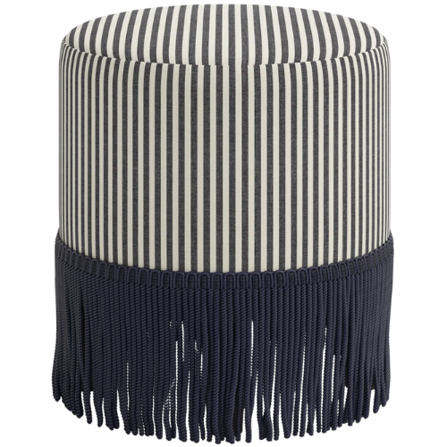 Wayfair North America Ann Upholstered Ottoman stripe fringe