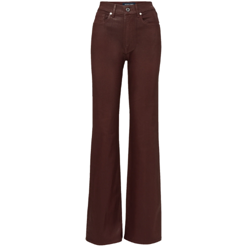 Crosbie Coated Slim Wide-Leg Jean Veronica Beard