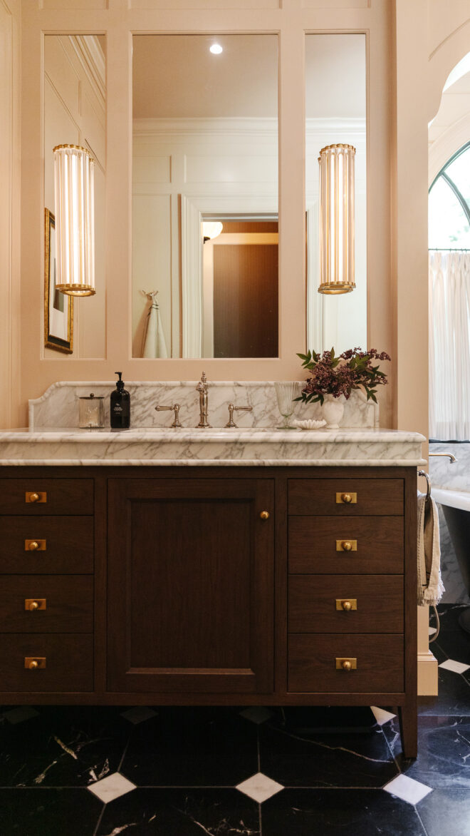 Bathroom vanity with stems