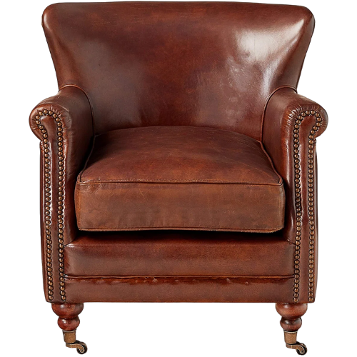 Bellfleur 24'' W Leather Top Grain Leather Club Chair in Dark Brown wayfair