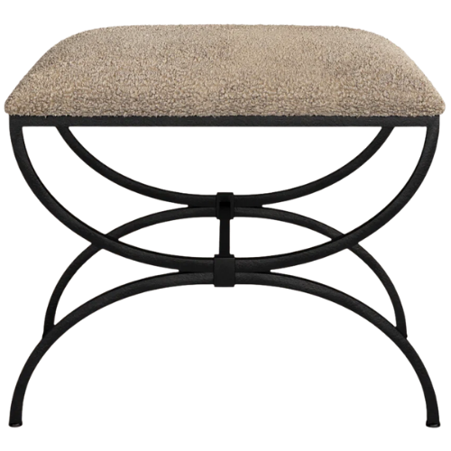 Iveta Iron Accent Stool boucle wayfair