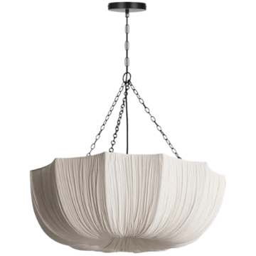 Three Light Fabric Pendant