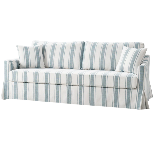 Wimberly 80.5" Farmhouse Upholstered Slipcovered Sofa Wayfair stripe