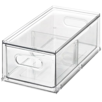 Container Store The Home Edit Divided Fridge Drawer Clear