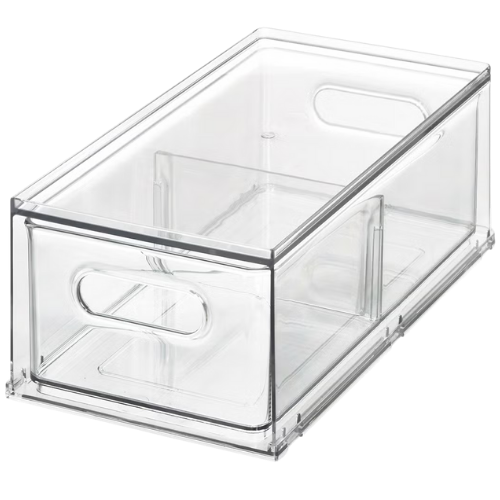 Container Store The Home Edit Divided Fridge Drawer Clear