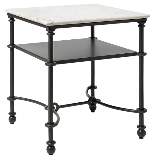 Target Metal and Marble Accent Table with Shelf White Carrara Marble Studio McGee