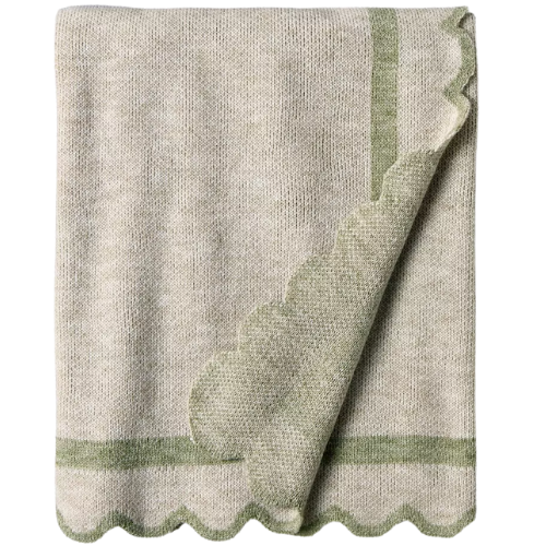 Target Scalloped Edge Throw Green - Threshold Studio Mcgee