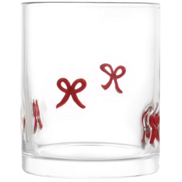 Thyme & Table 12 fl oz Valentine's Day Red Bows Charm Drinking Glasses, Set of 2 Walmart