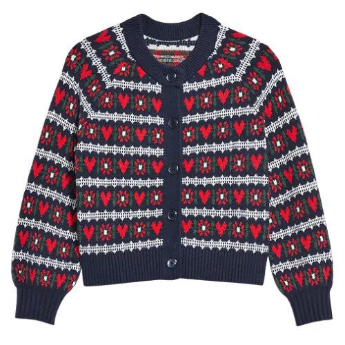 Printed Cardigan Crew-Neck Sweater Old-Navy