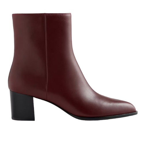 Italian Leather Heeled Ankle Boot Quince