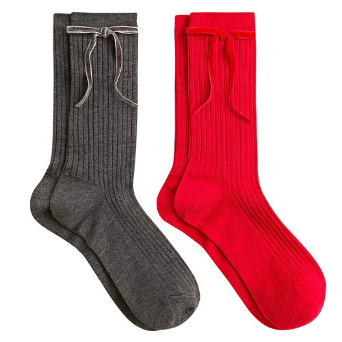 Bow trouser socks two-pack J-Crew