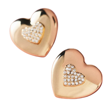 Pavé Heart Post Earrings Anthropologie