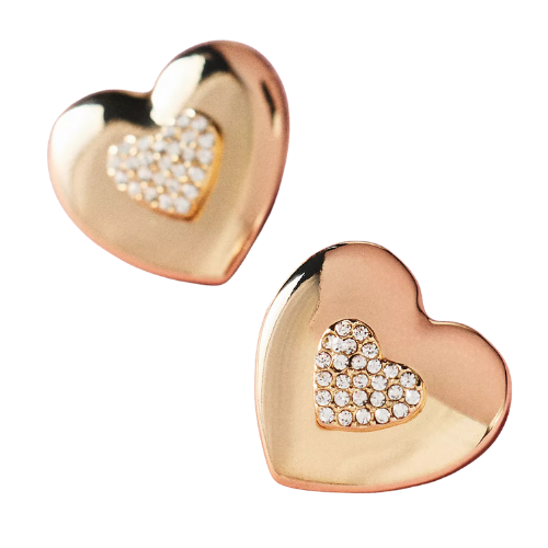 Pavé Heart Post Earrings Anthropologie