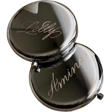 Calligraphy Engraved Compact Mirror Etsy