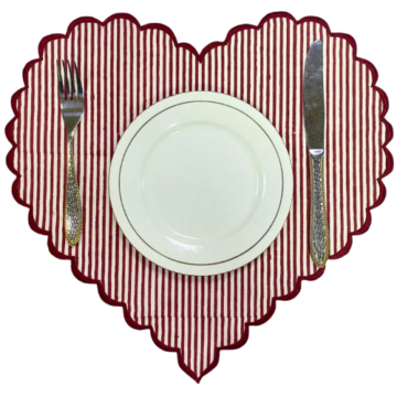 Etsy (US) Red Garnet Stripe Heart Placemats