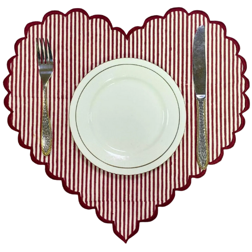 Etsy (US) Red Garnet Stripe Heart Placemats