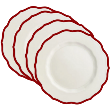Perigold Stella Scalloped Crimson Salad Plate Porcelain
